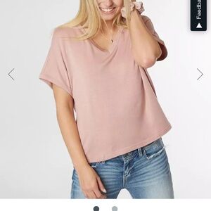 Z Supply Pink Boxy Short Sleeve T-Shirt